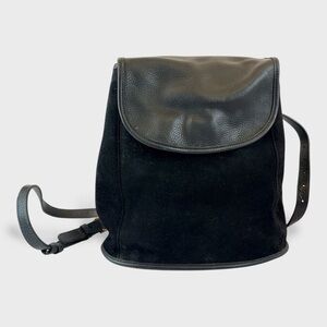 Coach Black Suede and Leather Backpack